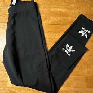 Adidas Black Leggings with Trefoil Logo